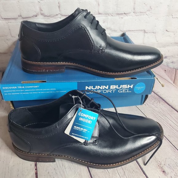 Nunn Bush Genuine Leather Comfort Gel Flex Point Oxfords